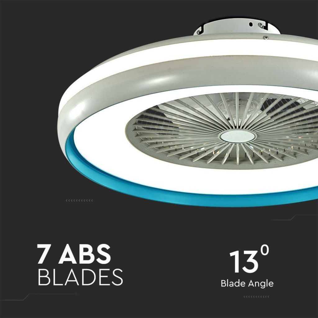 Ventilatore LED da Soffitto a Scatola con Motore a Corrente Alternata da 45W e Telecomando 3in1 Colore Grigio 