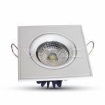 3W LED Downlight COB Square Changing Angle - White Body 6000K