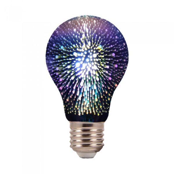LED Bulb - 3W E27 Filament 3D A60 3000K