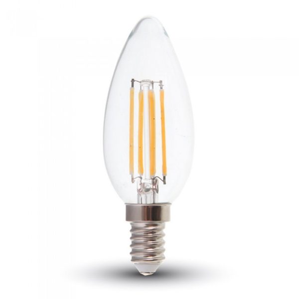 LED Bulb - Samsung Chip Filament 4W E14 Candle Clear Cover Dimmable 2700K