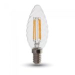 LED Bulb - Samsung Chip 4W E14 Filament Candle Twist Clear Cover 2700K