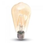 LED Bulb - Samsung Chip Filament 6W E27 ST64 Amber Cover 2200K