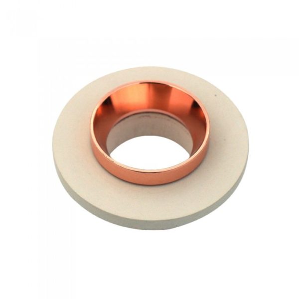 GU10 Fitting Gypsum Metal Off White Recessed Light With Matt Rose Gold Round