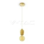 Wooden Pendant Light White Wire