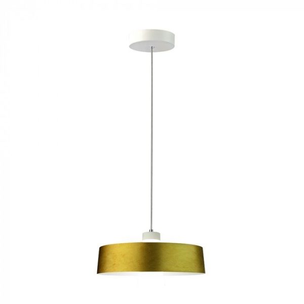 7W LED Pendant Light (Acrylic) - Gold Lamp Shade 340*190mm 3000K