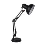 Designer Table Lamp With Adjustable Metal Bracket + Switch & E27 Holder - Black