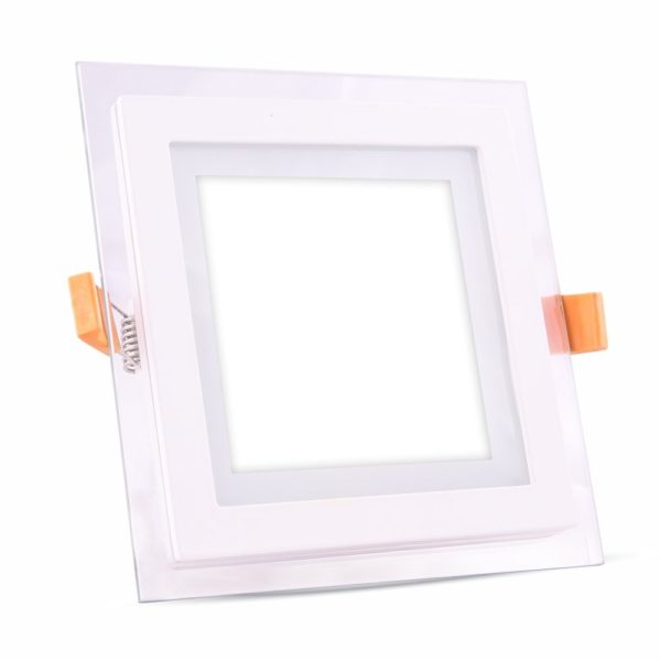12W LED Panel Downlight Glass - Square 6400K