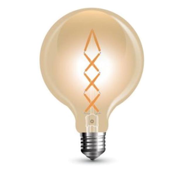 LED Bulb - 8W Filament E27 G125 Amber  Cover 2200K