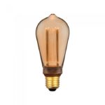 LED Bulb - 4W ART Filament Candle E27 ST64 Amber Glass 1800K±200K