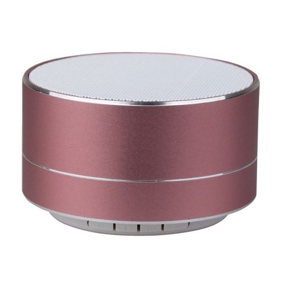 Metal Bluetooth Speaker With Mic & TF Card Slot 400mah Battery Rose Gold