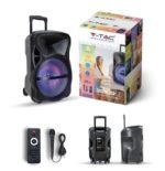 35W Rechargeable Trolley Speaker With One Wired Microphone RF Control RGB 12 inch