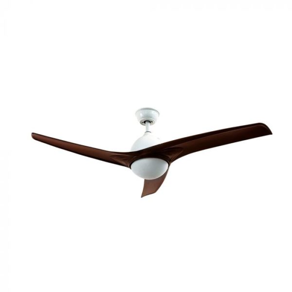 15W 3in1 LED Ceiling Fan With RF Control 3 Blades Brown 60W DC Motor