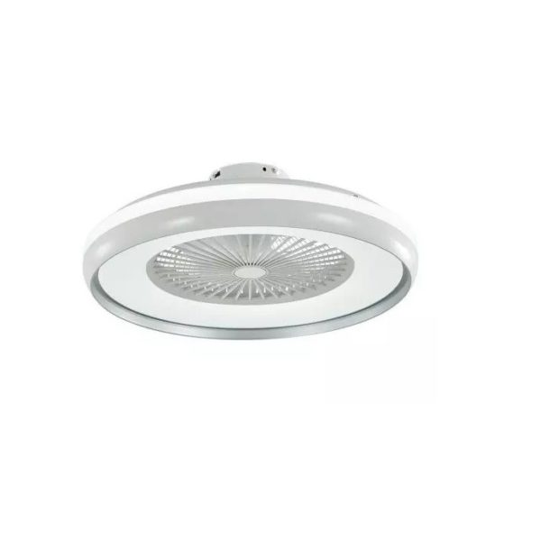 50W LED Box Fan With Ceiling Light RF Control 3in1 Motor Grey Ring