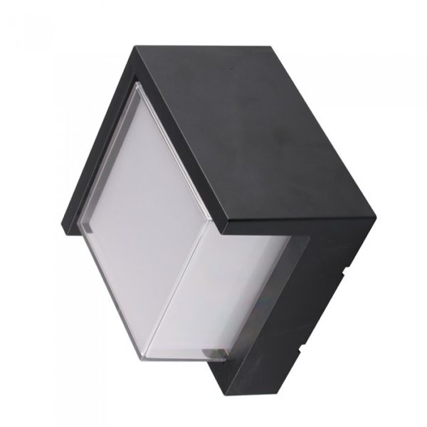 12W LED Wall Light Sami-Frame Black Square 3000K