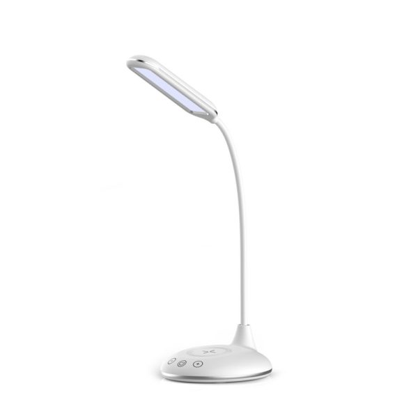 5W LED Table Lamp 3in1 Wireless Charger Round White Body