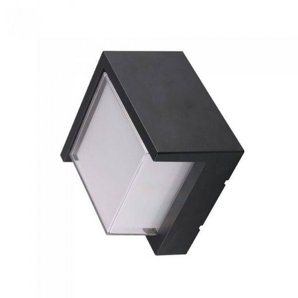 6W LED Wall Light Semi-Frame Black Square 3000K