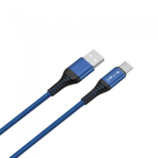 1 M Type C USB Cable Blue - Gold Series
