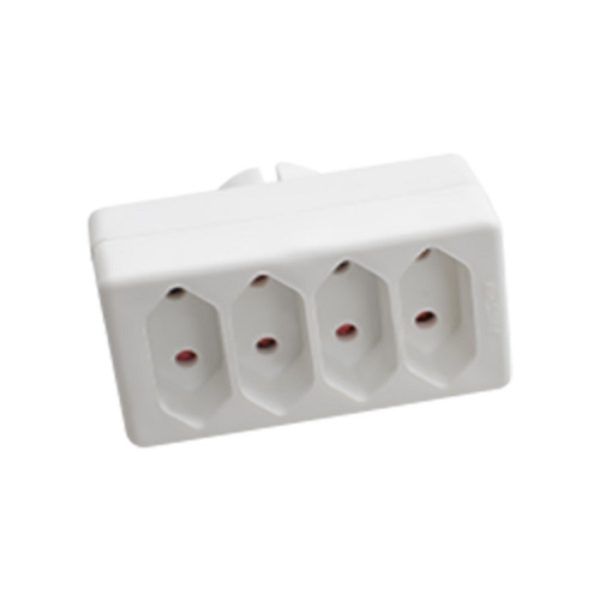 2 Ways Adapter With Earthing Contact 10A 250V (Label + Polybag With Headcard ) White