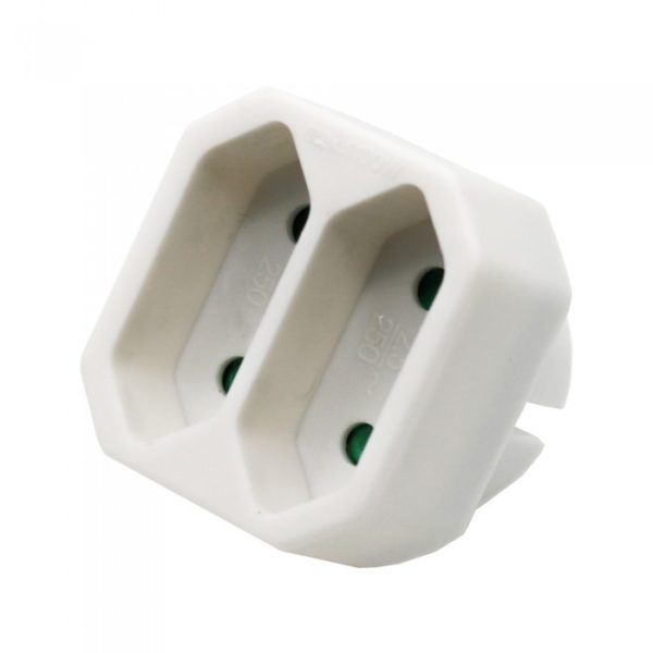 2 Outlet Adapter 2.5A White Label + Poly Bag