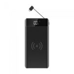 20K Mah Power Bank With Wireless Charger & Built In Micro USB Cable Black