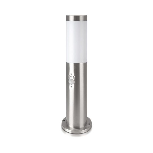 E27 Bollard Lamp 45CM PIR Sensor With Stainless Steel Body Satin Nickel IP44